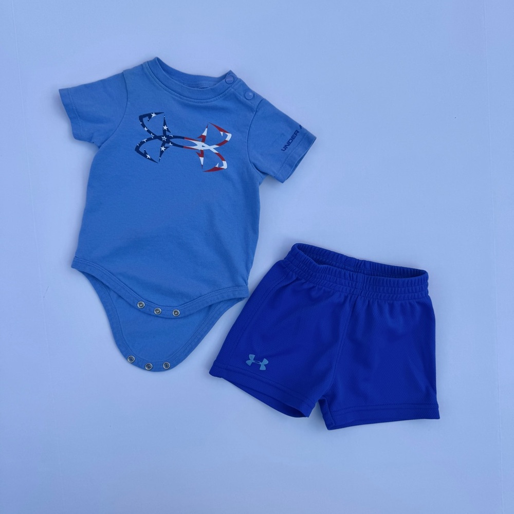 Under Armour Blue Bodysuit and Shorts Set
